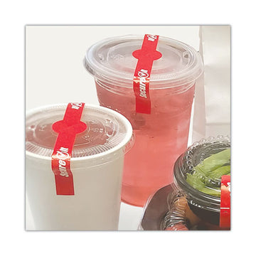National Checking Company™ Secureit Tamper Evident Drink Lid Seal, "secure It", 1 X 7, Red, 250-roll, 2 Rolls-pack freeshipping - TVN Wholesale